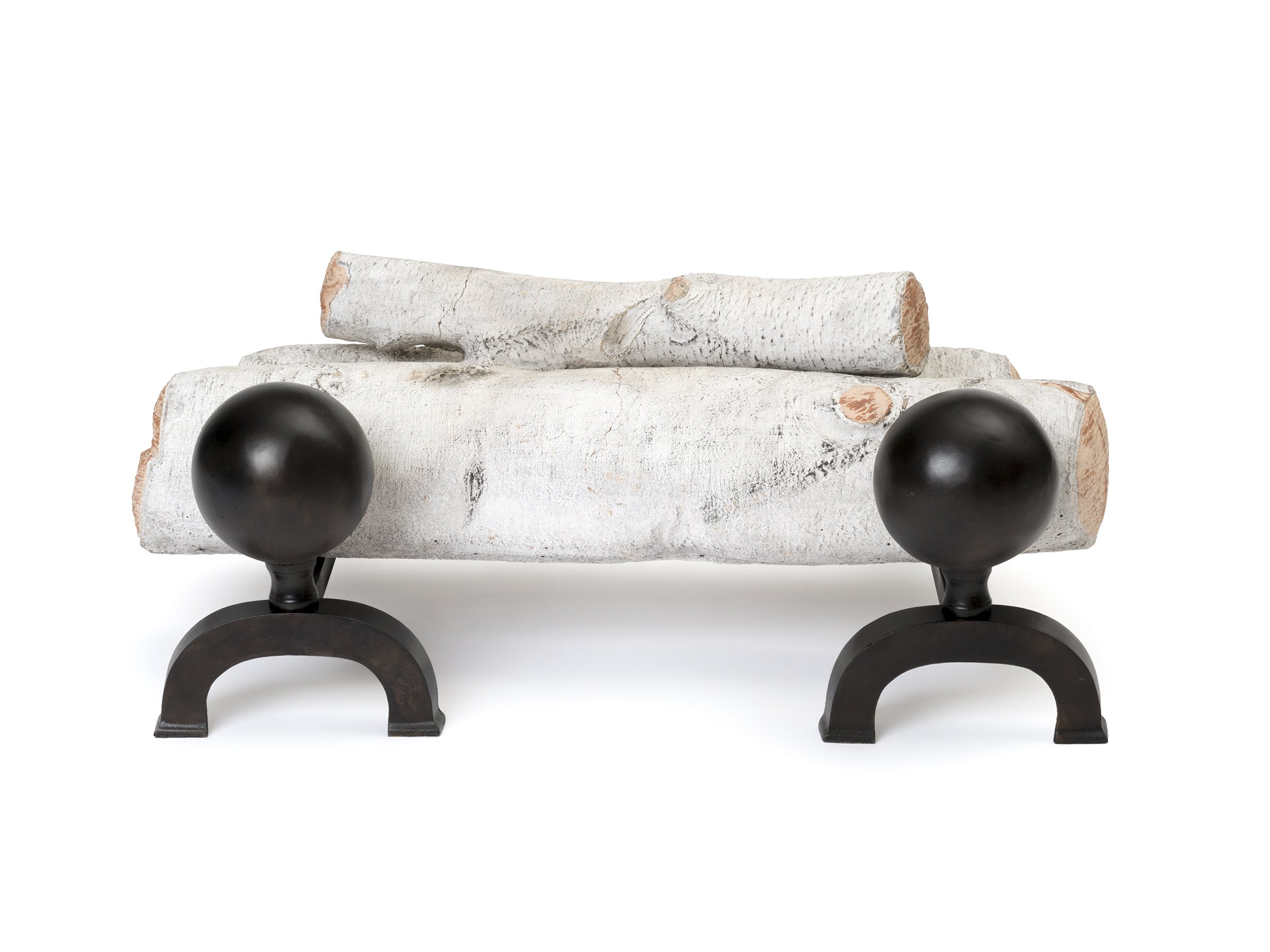 Grant Andirons in Cast Bronze – Sculptural Modern Fireplace